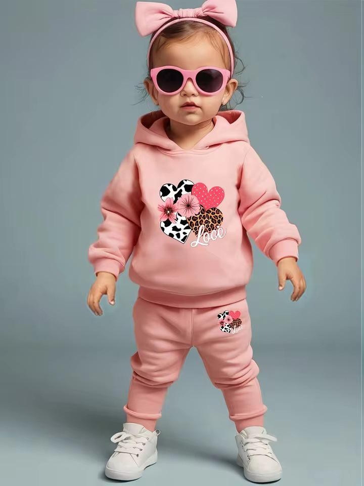 Baby Girl Floral Hoodie & Pants Set - Spring/Autumn Sportswear