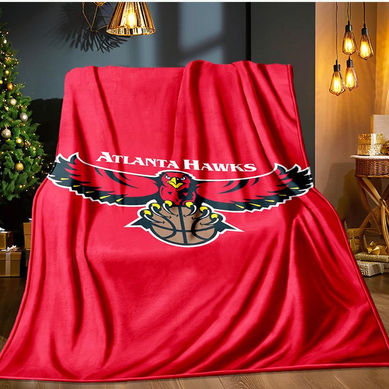 Hawks Basketball Blanket Flannel Throw for Sofa, Indoor, Camping, Living Room, Office, Chair, And Bed Soft Birthday Gift