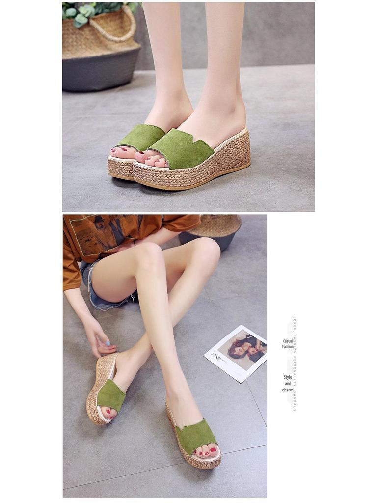 Women's 2019 Korean-Style Summer Platform Wedge Sandals - Thick Sole One-Strap Slippers