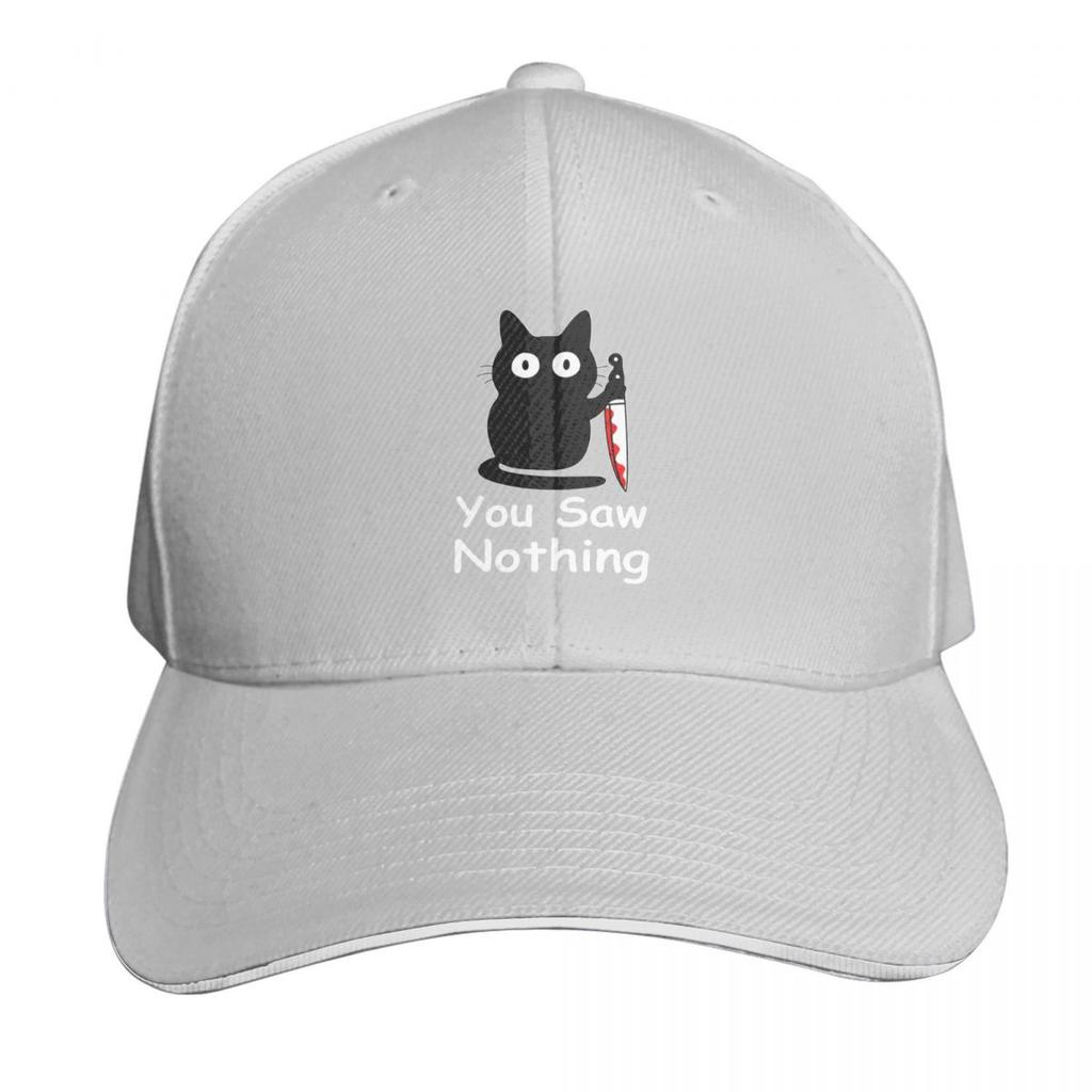 Svart Katt Mordkatt Du Såg Ingenting Keps Mode Casual Basebollkepsar Justerbar Hatt Hip Hop Sommar Unisex Basebollkepsar