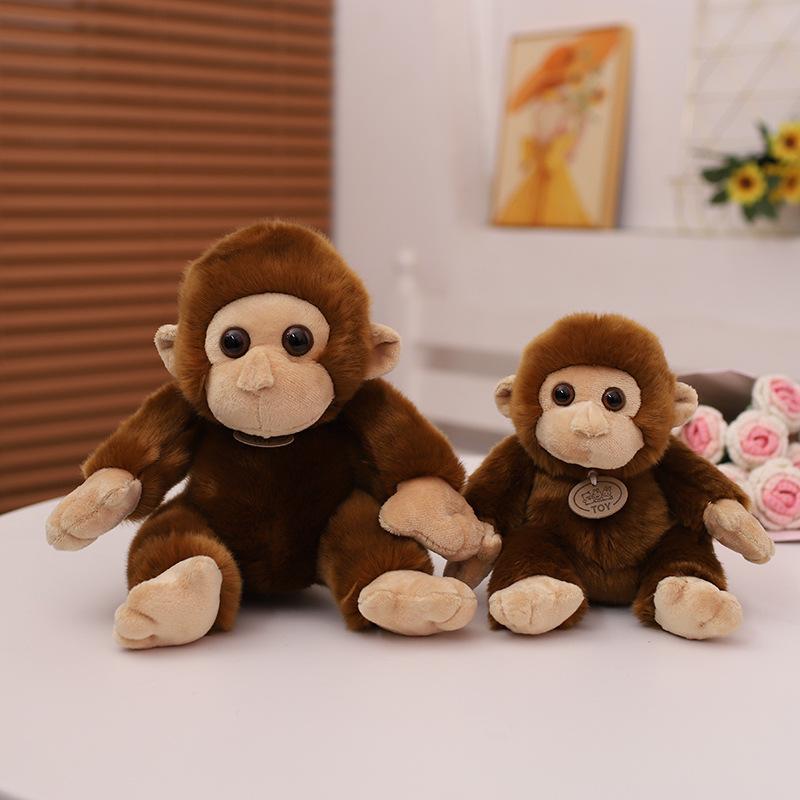 Simulated Monkey Plush Toy Zoo Cartoon Animal Crossing Little Monkey Doll Grip Doll