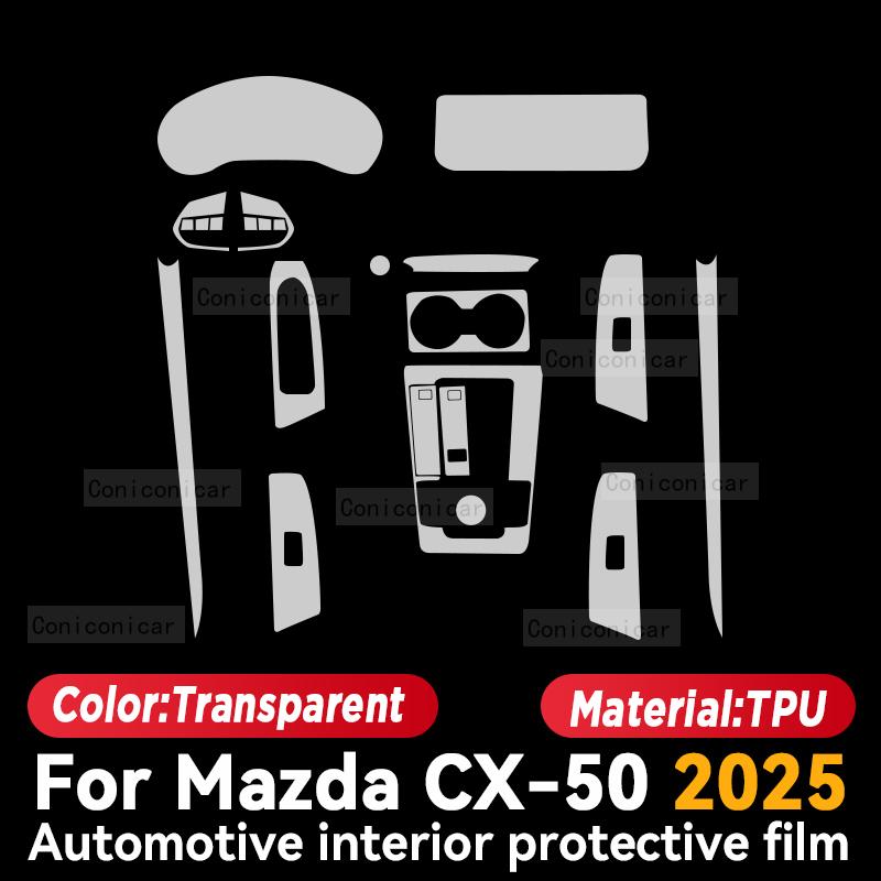 Für MAZDA CX-50 2025 Auto Innenraum Mittelkonsole Instrumentenbrett Schutzfolie Kratzfester Aufkleber Zubehör