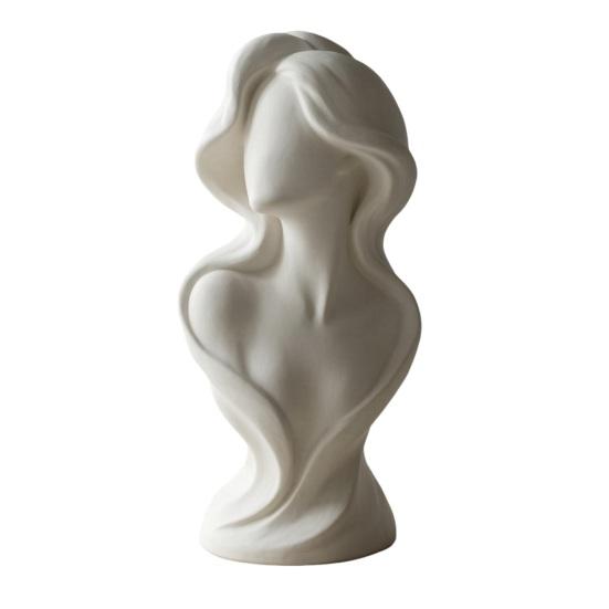 Elegant Home Office Ornaments 3D Printed Minimalist Woman Statue, Abstract Faceless Contemporary Desk Decor Sculpture Ornament, Desktop Art белый
