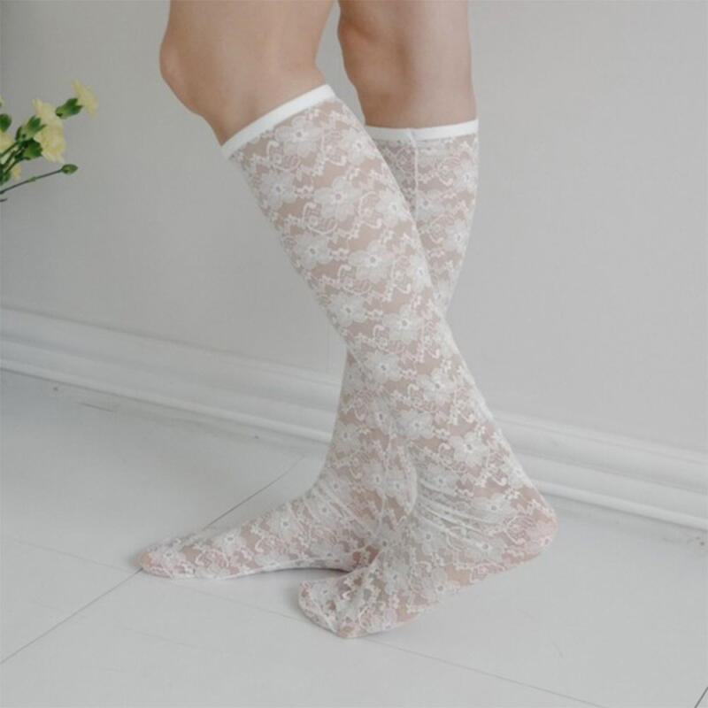 Женские гольфы, прозрачные носки, кружевные носки A33627_Black