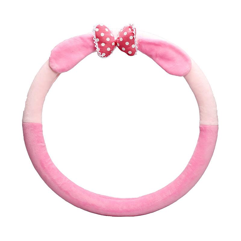 Car Cartoon Steering Wheel Cover Creative Cute Car Handle Gloves Winter Plush Steering Wheel Cover