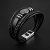 Men's Multi-layer Punk Leather Compass Bracelet - European and American Fashion Trend