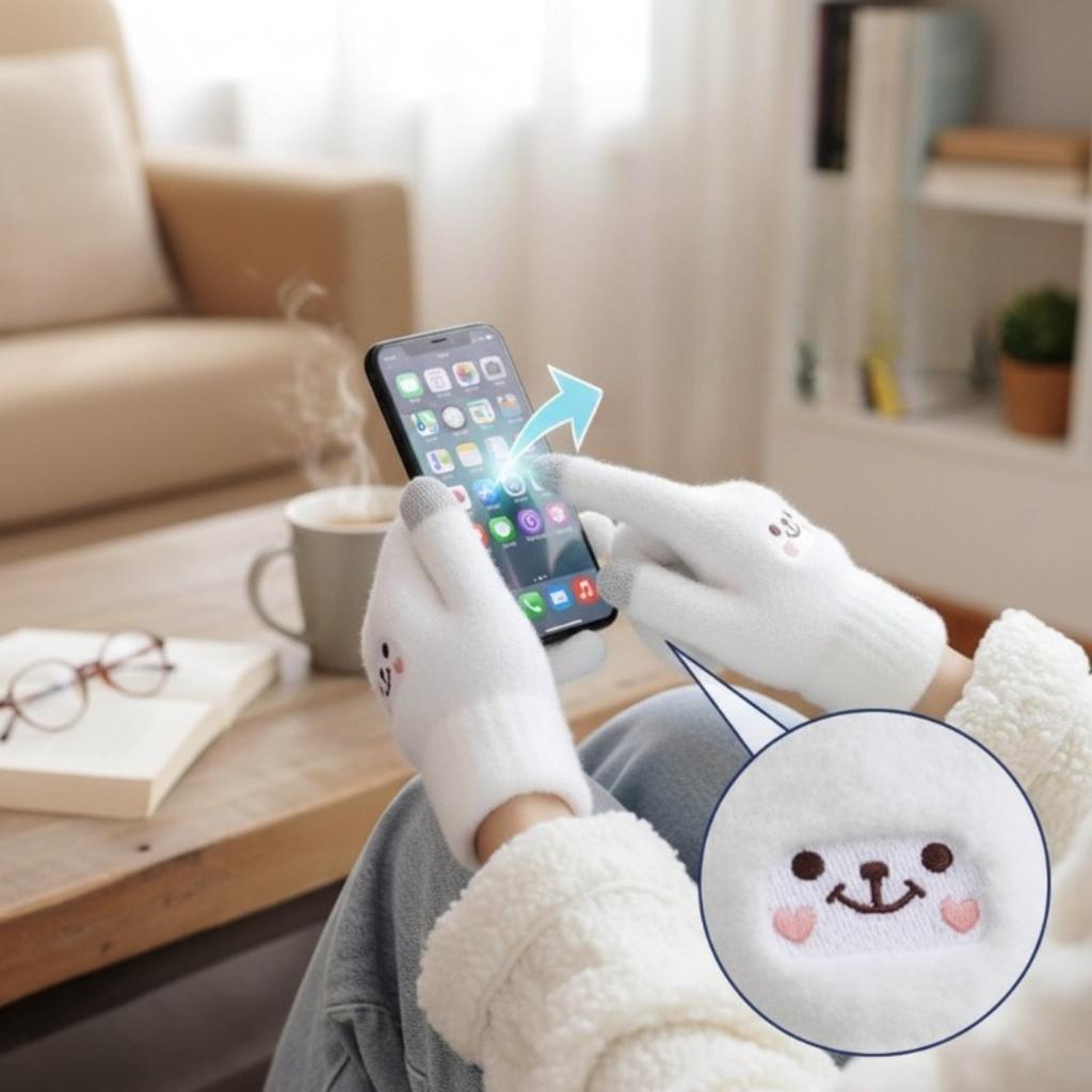 Warm Gloves, Plush Gloves, Split Finger Gloves, Thickened, Cold Resistant Gloves, Cycling, Touch Screen, Knitted, Warm Gloves