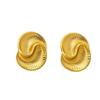 Ins Style Copper Plated 18k Gold Droplet Texture Spiral Earrings Internet Famous Same Asymmetrical Color Retention Women
