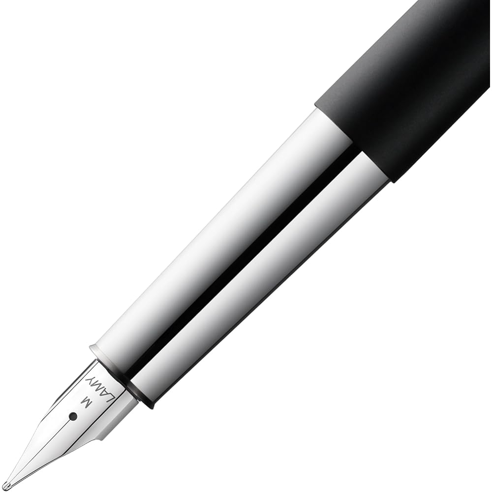 Lamy scala black pen - simple fountain pen with sturdy all-metal body and lacquered finish - EF w...