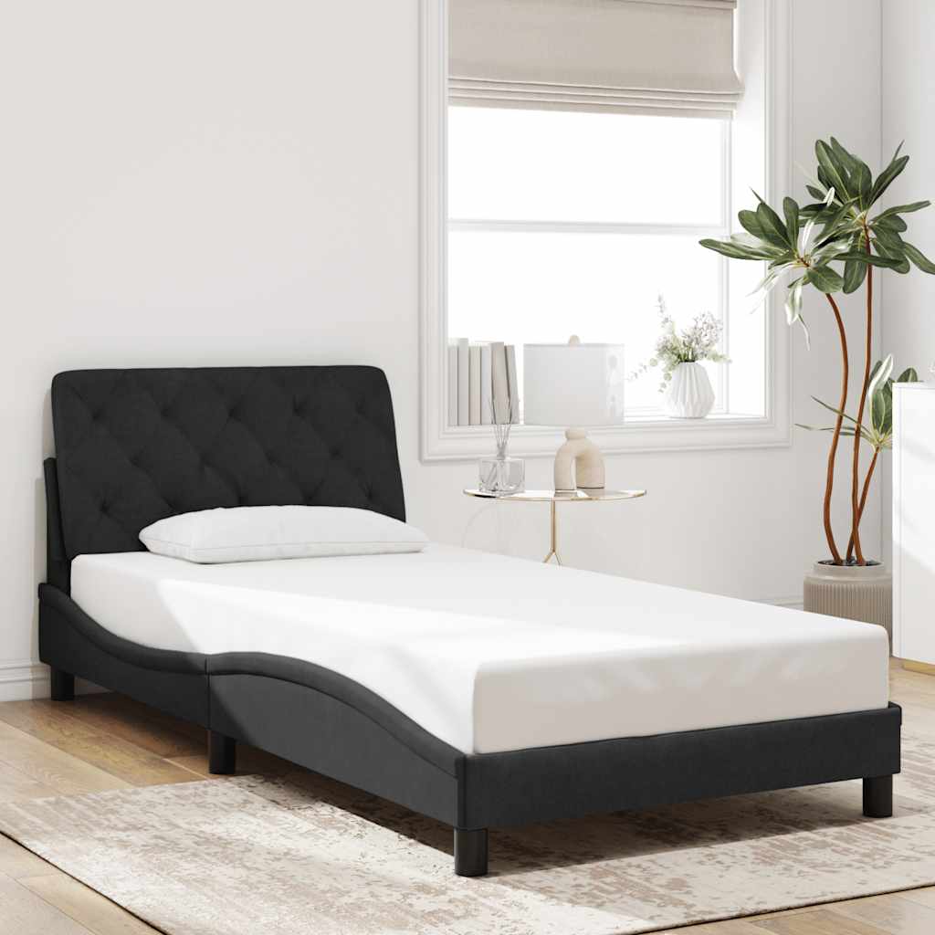 Bed Frame without Mattress Black 100 x 200 cm Velvet