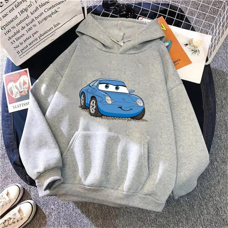 Cars Lightning McQueen Hoodies Women Vintage Jasmine Kawaii Hooded Pullover Clothes Cartoons Sweatshirt Harajuku Aesthetic Tops