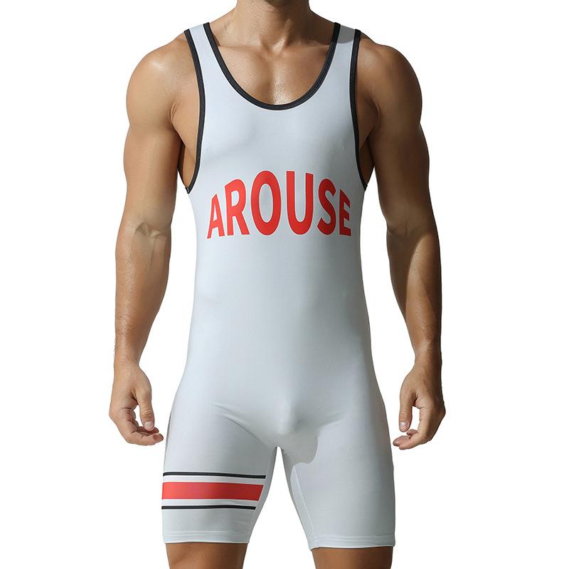Men's Sublimation Wrestling Singlet Cycling Bodysuit Weightlifting Fitness Sportswear