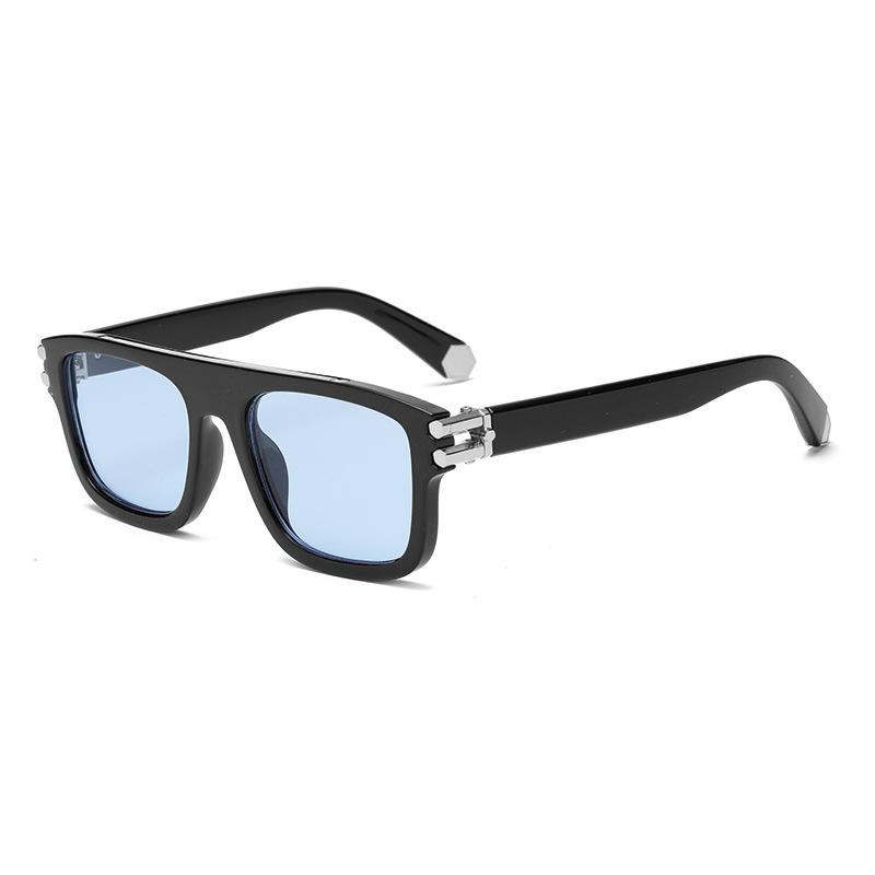 Retro box black frame sunglasses outdoor travel UV protection trend sunglasses versatile decorative sunshade glasses
