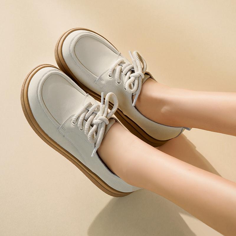 Fashion AIYUQI Women's Flats Shoes 2025 New Genuine Leather Straps Student Shoes Women British Style Large Size Spring Shoes Women