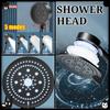 Black 5 Modes Shower Head Adjustable High Pressure Water Saving Shower Head Water Massage Shower Head Bathroom Accessories