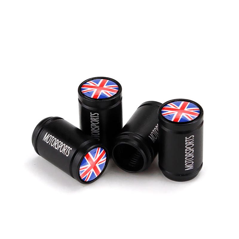 4Pcs UK England British Flag Bike Moto Car Wheel Tires Valve Caps Cover For Vauxhall Mini Cooper Ford Kia Hyundai VW Accesories