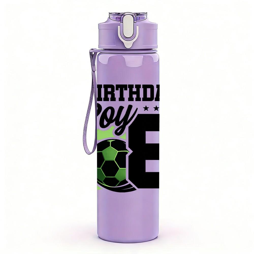 1PC Birthday Boy Bold Text Badge Print 750ml Color Plastic Sports Water Bottle Leakproof Flip Straw Lid Suitable for Sports Office Home Use