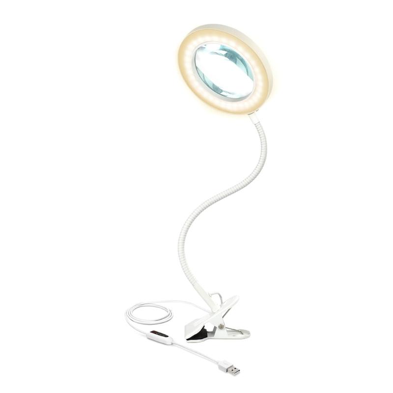 5X LED Magnifying Lamp,3 Color Modes,Magnifier Desk lamp, Magnifying Light and Stand for Crafts, Reading,
