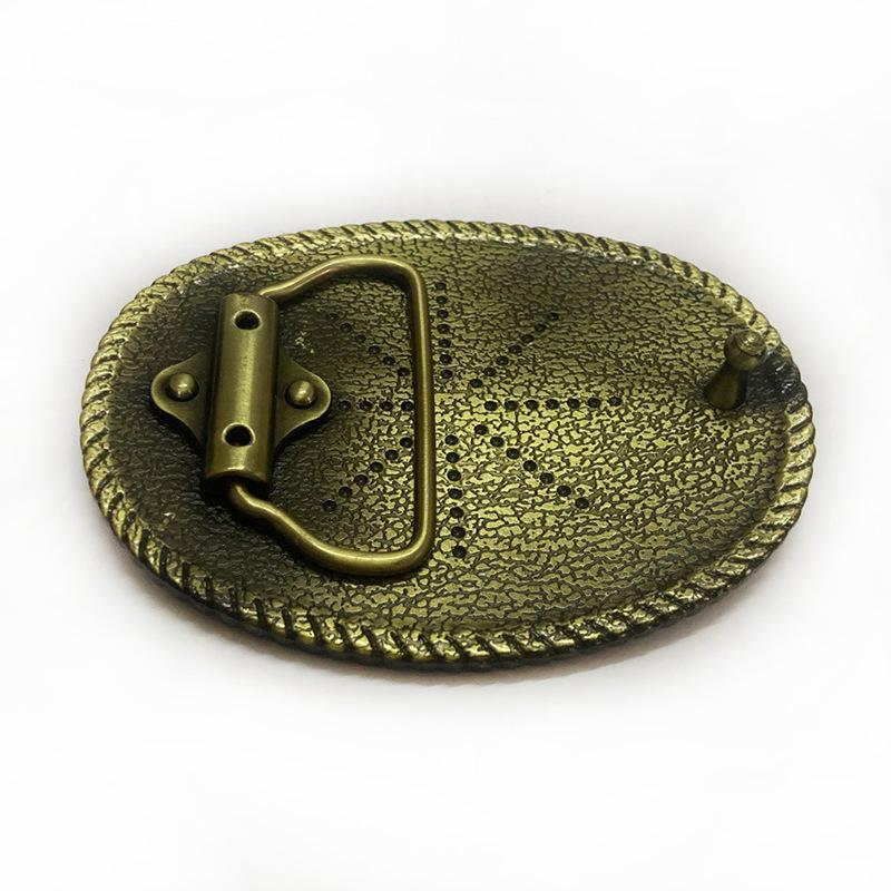 Higanbana Ethnic Style Oval Denim Belt Buckle - Unique Alloy Smooth Design