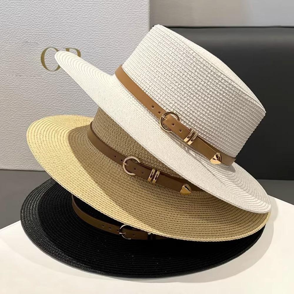 Straw Beach Hat Casual Panama Hat New Buckle Hat  Gift