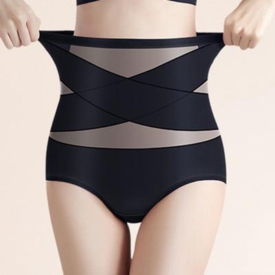 1PC Explosive Cross Bandage High Waist Ice Silk Belly Pants Women's Thin Breathable Women's Body Sculpting Underwear