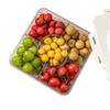 5 Grid Divided Plate with Lid Food Grade Plastic Fruit Storage Box  Snack Vegetable Fruit