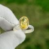 Oval Citrine Gemstone 925 Sterling Silver Mother Promise Statement Ring US 7.75