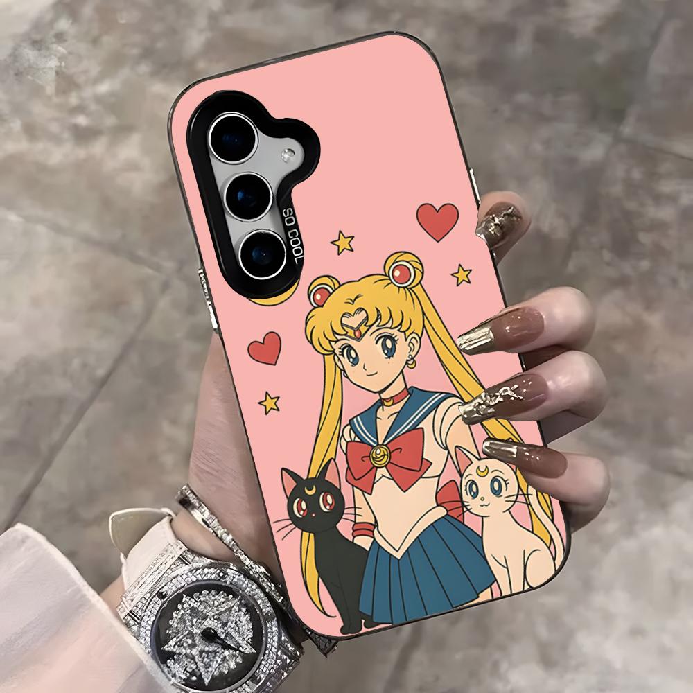 Anime S-Sailors Moons Handyhülle Für Samsung S25 Ultra S23 S22 S21 S20 Ultra Plus S24 Fe A54 A55 Farbe Silber Hülle