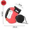 Two Dog Reflective Retractable Traction Pet Leash 360 Degree Anti-tangle Auto Dual Padded LED Light Durable Dog Walking Leash