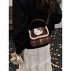 Vintage Hello Kitty Pattern Pu Crossbody Bag With Padded Straps For Men And Women