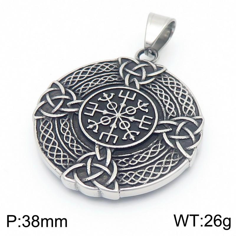 Vintage Nordic Cross Celtic Knot Charm Ornament, Viking Warrior Sword Shield Stainless Steel Men'S Pendant