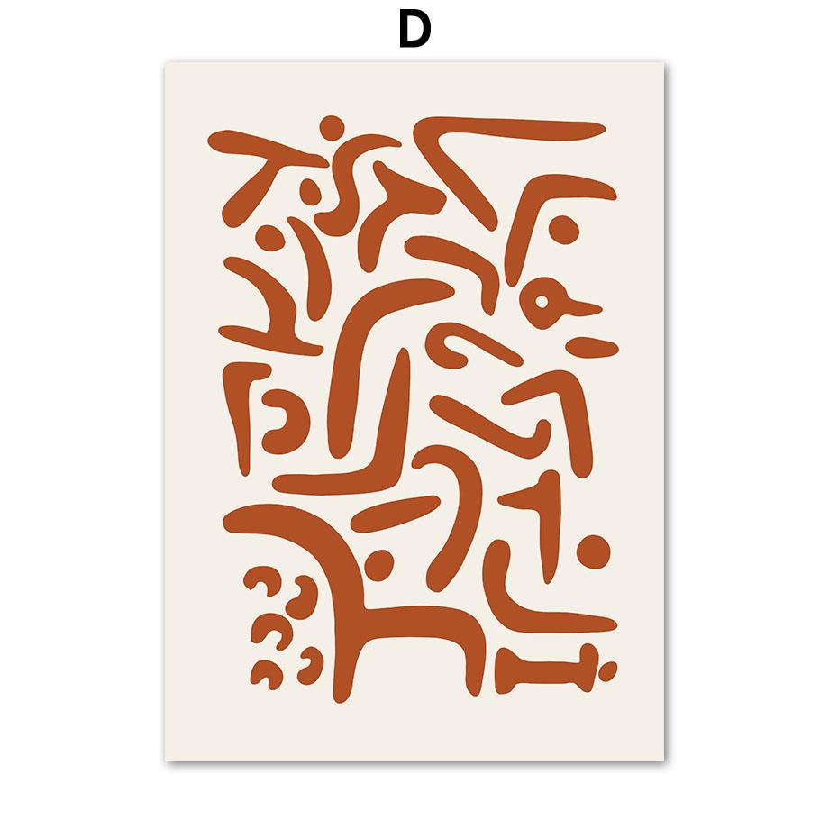 Boho Abstract Line Geometry Women Face Leaf Plant Pigeon Art Prints, Canvas Painting Posters, Wall Pictures, Living Room, Home D