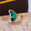 Women's Ring Adjustble With Blue Butterfly  Rings Female Romantic Birthday Elegent Gift Simple Gilr Jewelry Fashion A3M465