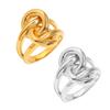 Trendy Double Layered Knot Rings In 18K Gold Plated Sturdy Stainless Steel Materials for Elegant Women Casual Wear