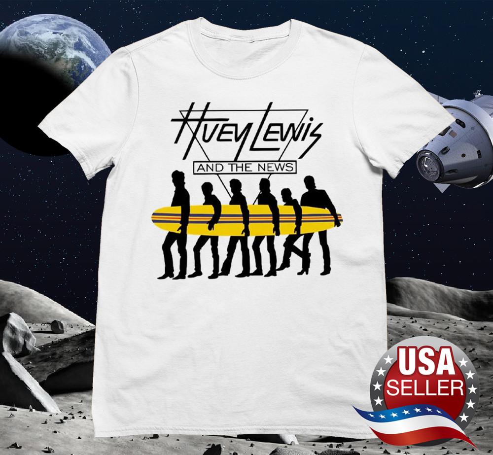

SALE Huey Lewis and the News band T-shirt White Short Sleeve All Sizes Unisex T-Shirt XXXL