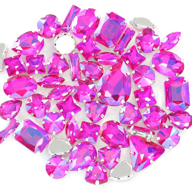 Mixed Claw Drill Glass Plated AB Crystal Sewing Drill Rhinestones Single Claw DIY Jewelry Accessories Wedding Clothing Accessories