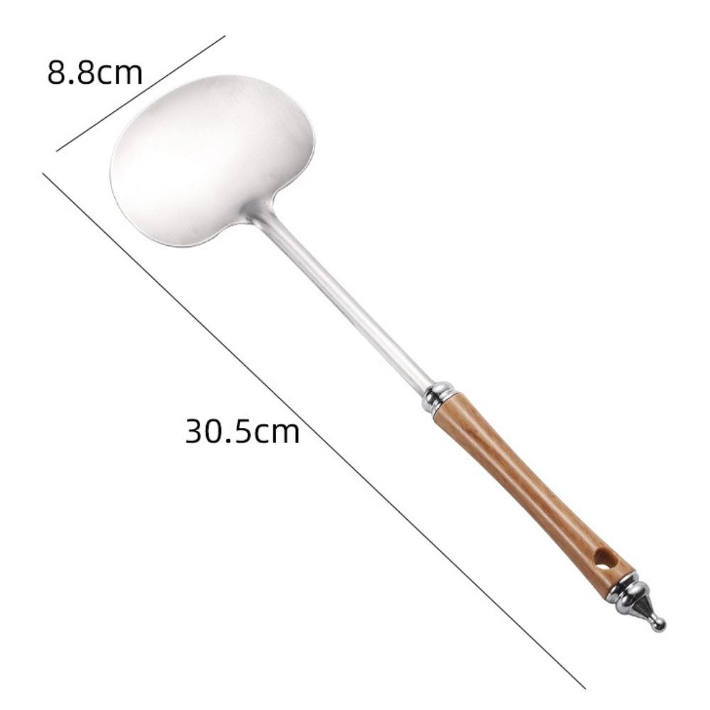Stainless Steel Wok Spatula Wooden Handle Mushroom Shovel  Kitchen Accessories Essentials
