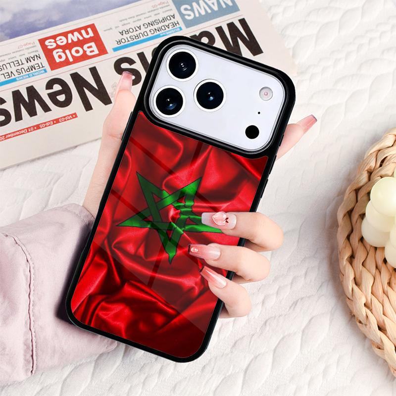 Marokko Flagge Wappen Handyhülle Für IPhone 17 16e 15 14 13 12 11 Pro Max Air Mini Weiche Schutzhülle