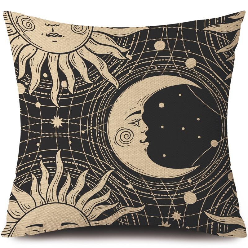 Tarot Card God Sun Face Pillowcase Moon Pillowcase Decoration Living Room bedroom sofa Bed Home Decor Car Cushion decoration