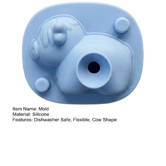 Cow Silicone Ice Cube Tray Food-Grade Flexible Mold for Whiskey Cocktails Easy-Release Dishwasher Safe Fun Bar Accessory