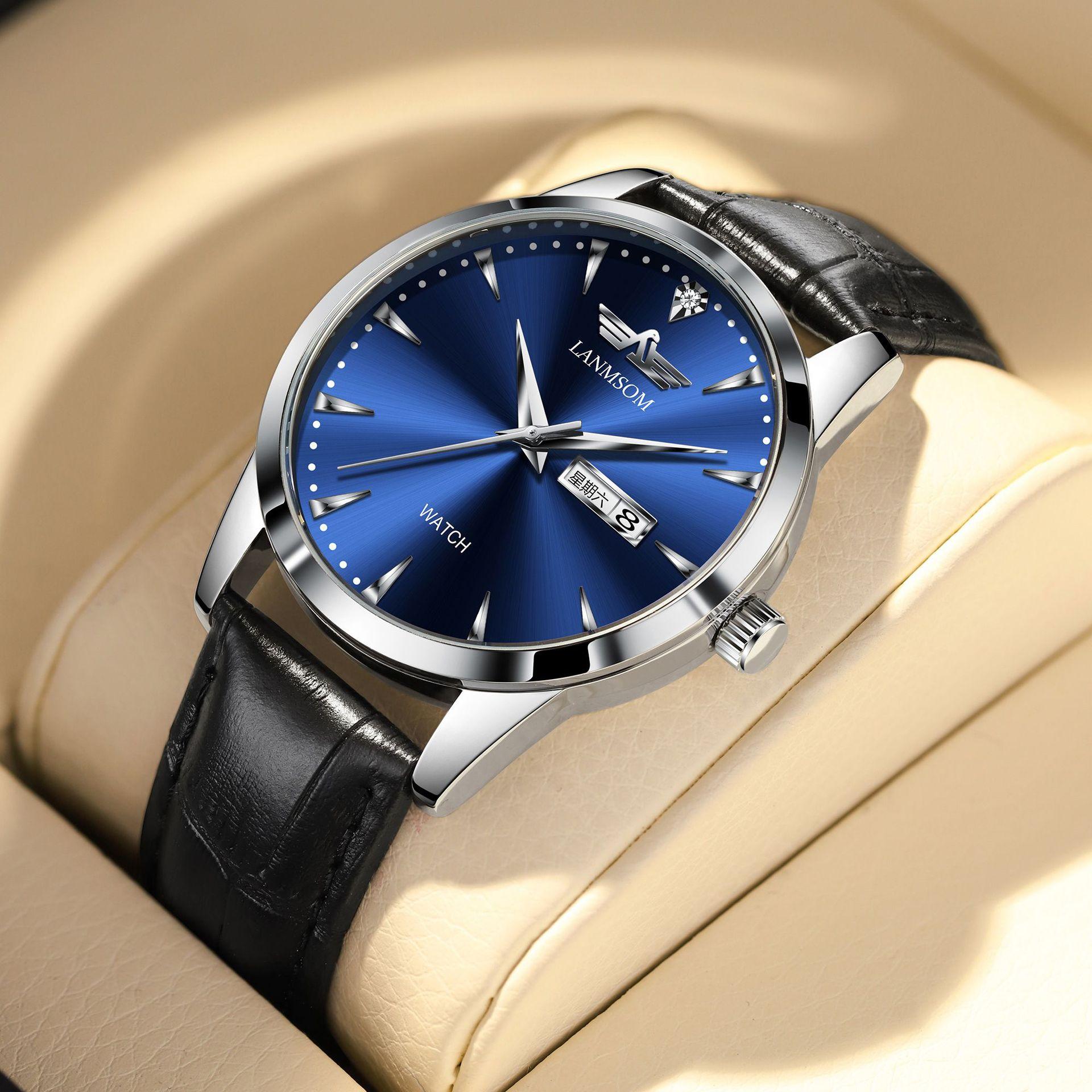 

Новые роскошные мужские часы высшего бренда с коробкой, модные водонепроницаемые мужские кварцевые часы