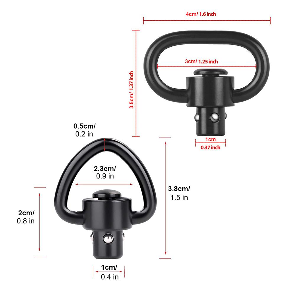 4 Pack QD Sling Swivels 1.25  Heavy Duty Quick Disconnect Push Buttons for Two Point and Traditional Sling Swivel Mount