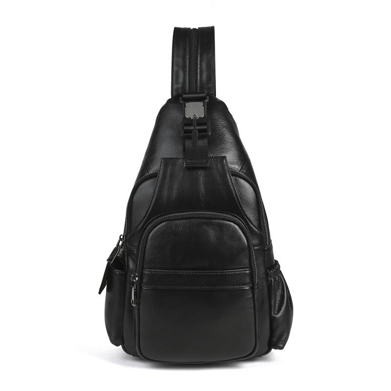

Head Layer Cowhide Leather Men s Backpack, Backpack, Chest Bag, Retro Sports, Business and High-end Feel чёрный