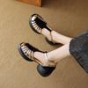 Fashion Women's Shoes 2025 New Summer Trend Comfortable Low-heeled Shoes Baotou Casual One-line Buckle Fashion Roman Sandals