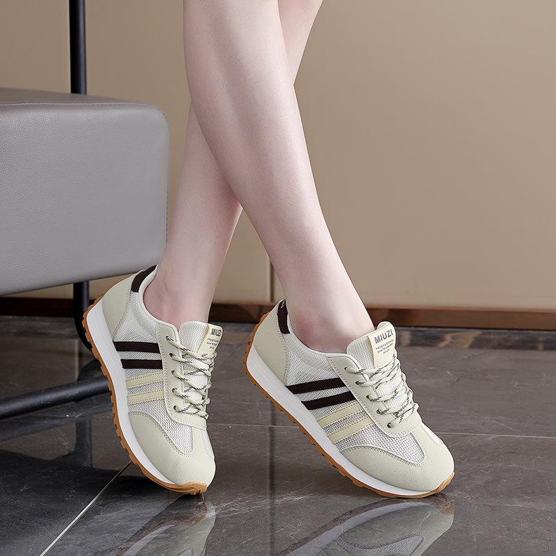 2025 summer new casual shoes fashionable versatile travel running shoes breathable cloth lightweight lace-up women's shoes 286