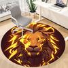 1pc Lion Flame Office Round Area Rug,  Mat Suitable ForOffice, Under Office Chairs Bedroom Living Room Home Decor, Room Deco