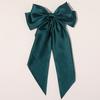 Damen Haarnadel Große Schleife Einfarbig Elegant Doppellagig Lange Haardekoration Pferdeschwanz-Clip Satin Vintage Haarspange Haaraccessoires