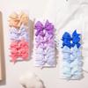 6Pcs/lot Solid Color Ribbon Baby Bows Hair Clips for Baby Girls Handmade Bowknot Hairpin Mini Barrettes Kids Hair Accessories