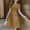 ZANZEA Women Casual Round Neck Short Sleeve Elegant A-line Dress