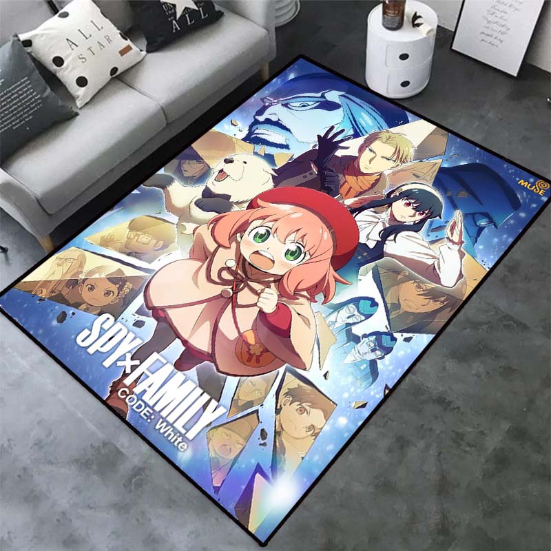 Cute Kawaii S-SPY-X-FAMILY NonSlip Area Rug for Living Room,Bedroom,Playroom,Kitchen,Door Floor Mat Home Decor Rug Gift Alfombra